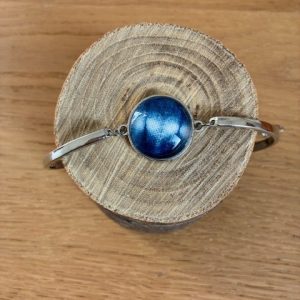 Shibori and indigo bracelet